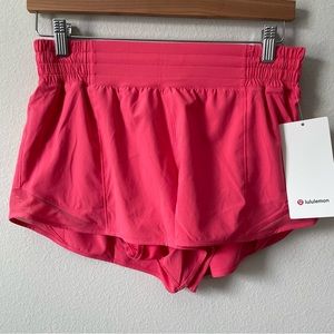 NWT Lululemon Hotty Hot High-Rise Lined Short 2.5" Glaze Pink Size 12